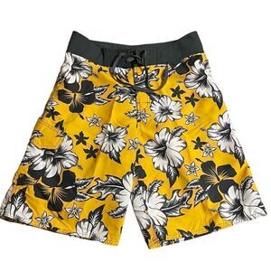 Kirra by PacSun Tropical Yellow and Grey Board Shorts NWT